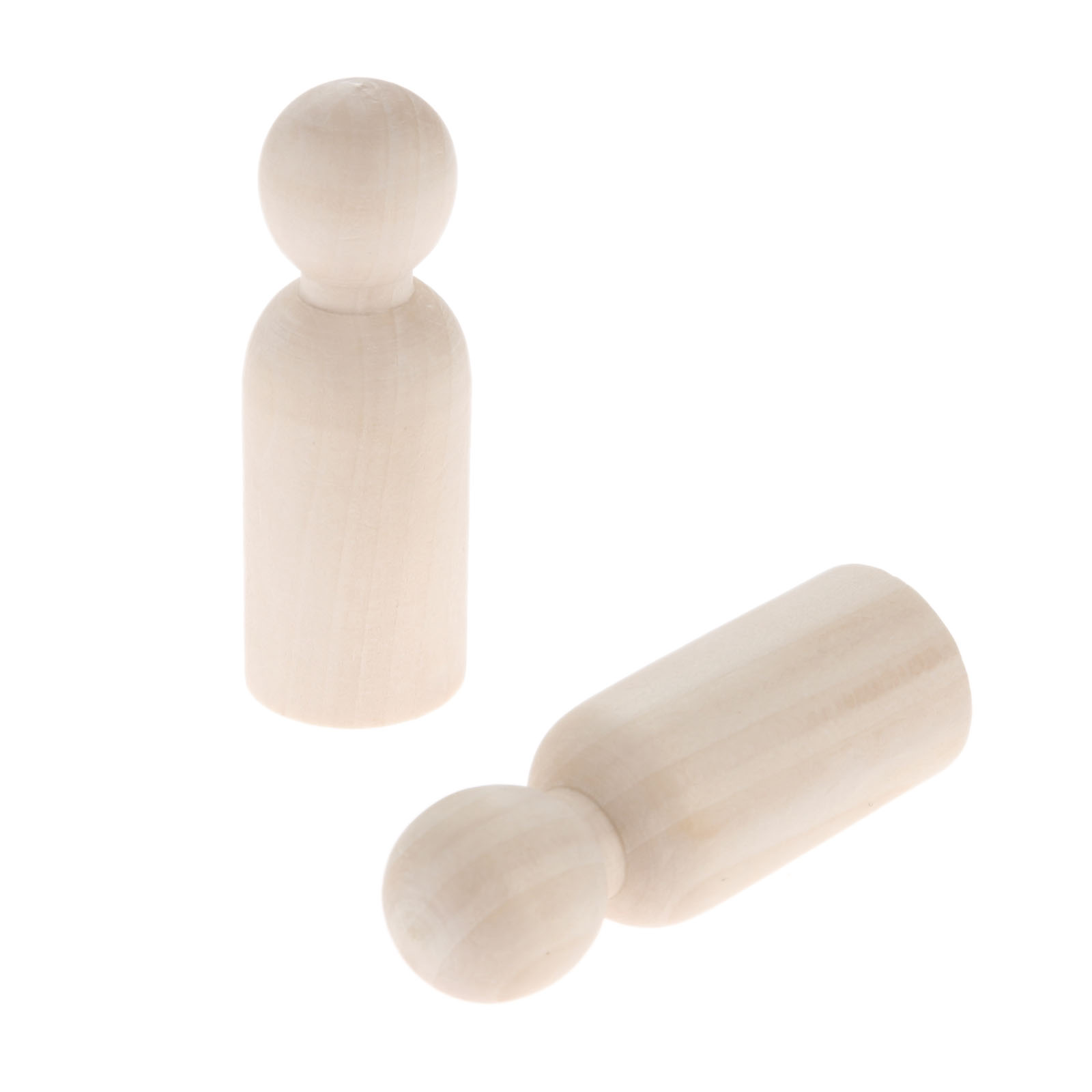 2/10 pezzi 75 mm picchetto legno non dipinto bambola bambino fai da te arte artigianato fatto a mano ornamento matrimonio - Foto 9 di 20