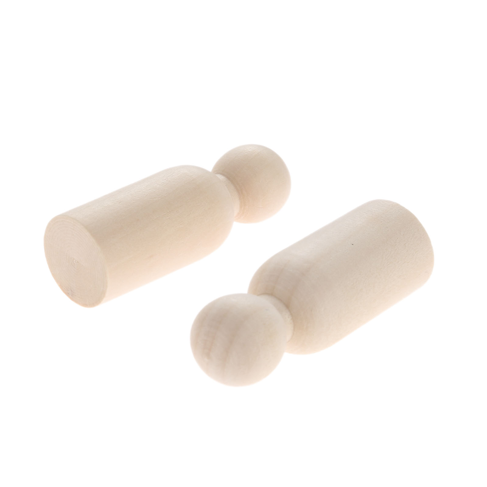 2/10 pezzi 75 mm picchetto legno non dipinto bambola bambino fai da te arte artigianato fatto a mano ornamento matrimonio - Foto 10 di 20