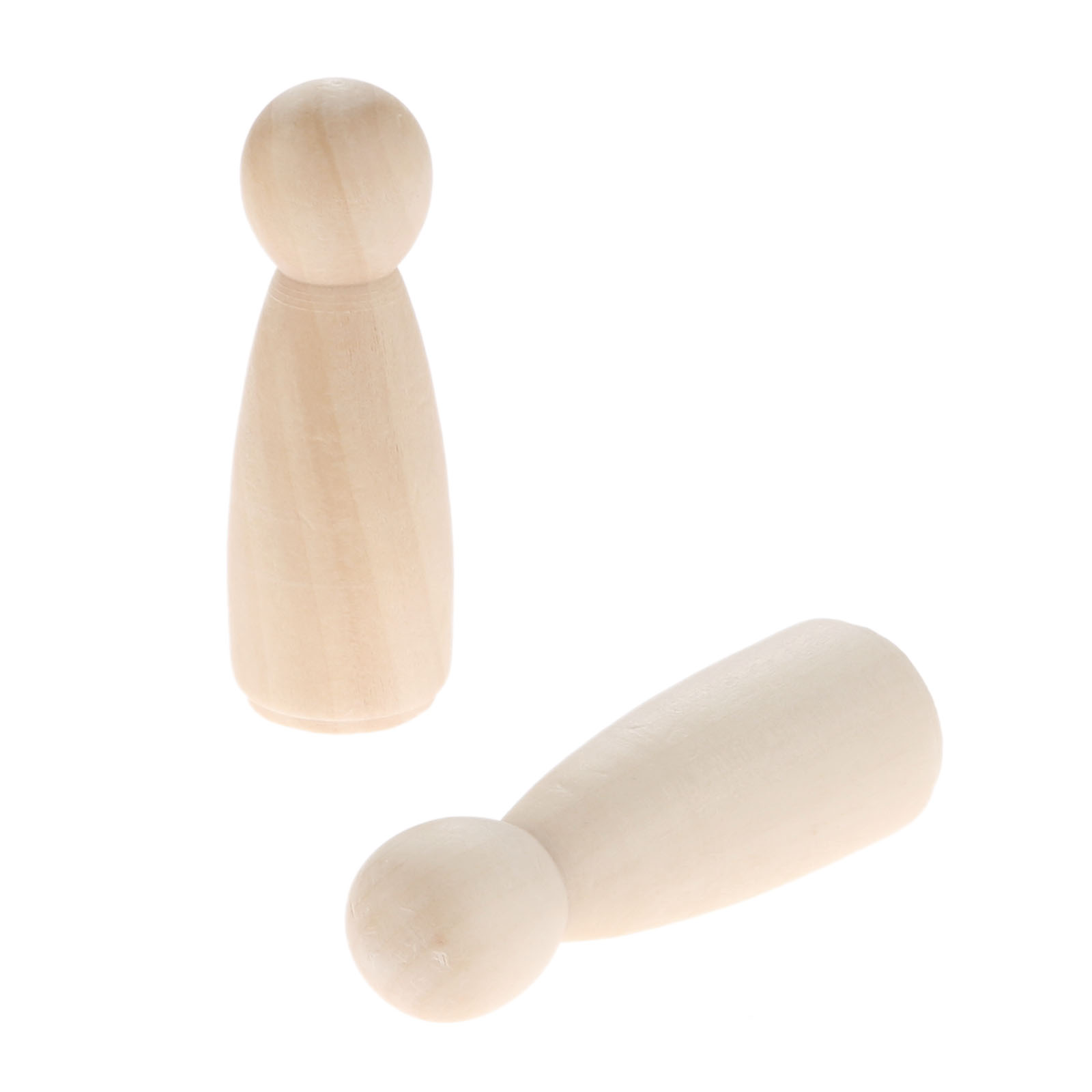 2/10 pezzi 75 mm picchetto legno non dipinto bambola bambino fai da te arte artigianato fatto a mano ornamento matrimonio - Foto 15 di 20